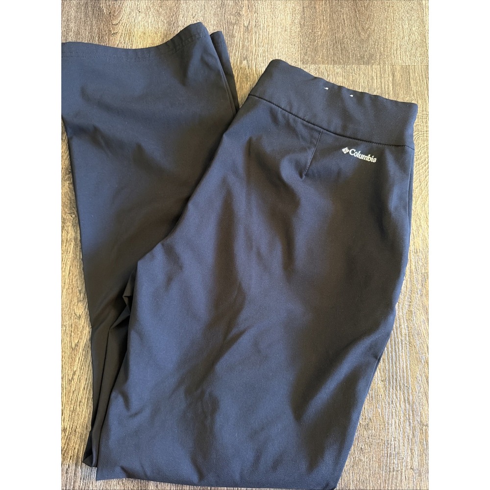 Columbia All Seasons Bootcut Pants Womens L Stretch Omni Shade Outdoor - Black